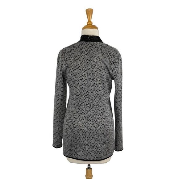 Dusak Design M Gray Black Open Knit Cardigan Art To Wear Lagenlook Hearts - Picture 6 of 9